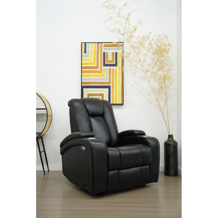 Wade Logan® Amilian Davis Top Grain Leather Power Theater Recliner